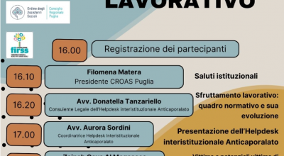 Evento formativo “Formazione sullo sfruttamento lavorativo” – 31/01/2024 Foggia