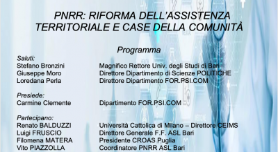 Tavola Rotonda dal tema: PNRR – RIFORMA DELL’ASSISTENZA TERRITORIALE E CASE DELLA COMUNITA’