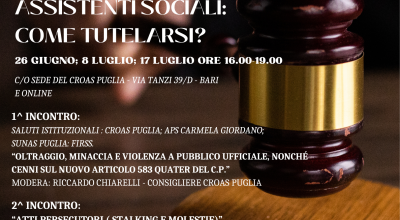 Evento dal titolo “Aggressioni agli assistenti sociali: come tutelarsi?”