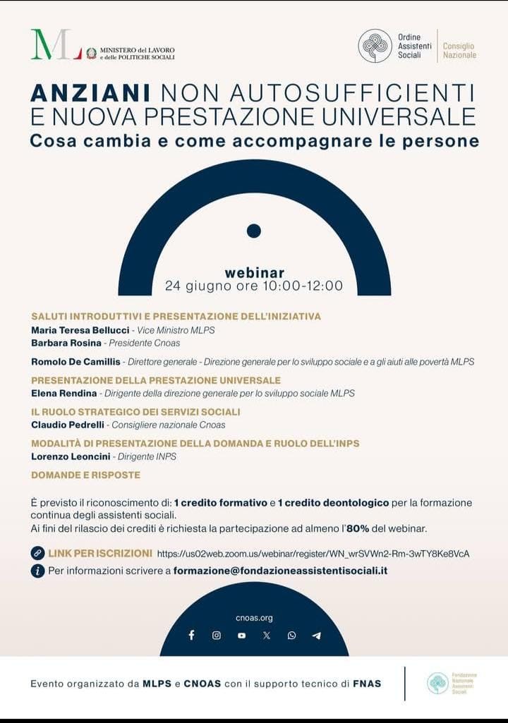 Nuova prestazione universale per gli anziani non autosufficienti